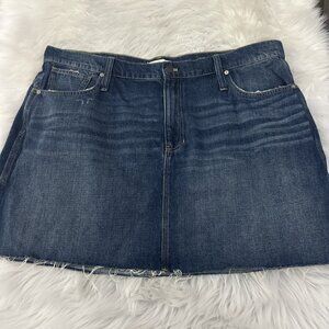 Madewell womens cut off denim skirt 36 medium wash 100% cotton